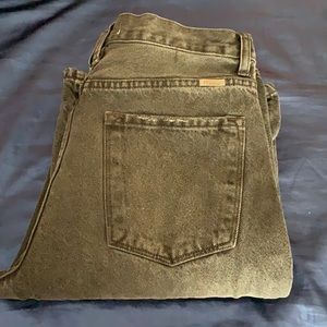 Black Kancan distressed at the knee wide leg jeans. Size 9/28